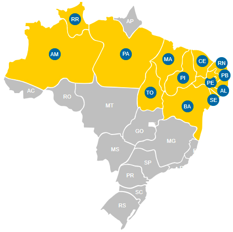 Mapa Norte Nordeste